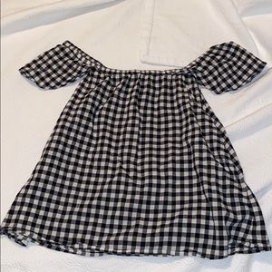 Off the shoulder gingham top